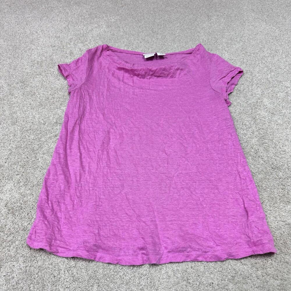 Halston Blouse Women’s Pink Cap Sleeve Size Large 100% Linen